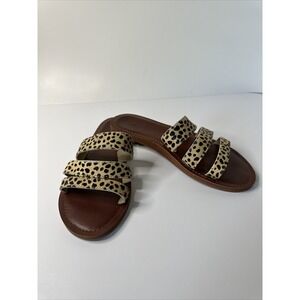 Roxy Women's Wyld Rose Leather Sandals CD4 Cheetah Print Size US 7. Very Good.